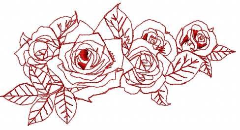 Rose redwork free embroidery design 9