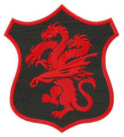 Coat of arms of House Targaryen machine embroidery design