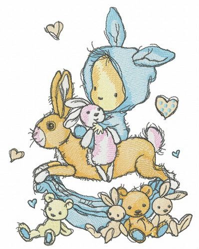 My rocking bunny machine embroidery design