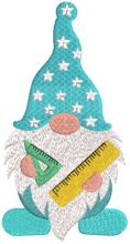Gnome with geometric rulers embroidery design