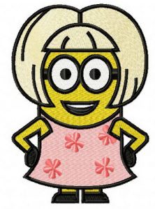 Blonde Minion embroidery design