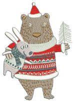 Bear and bunny 2 embroidery design