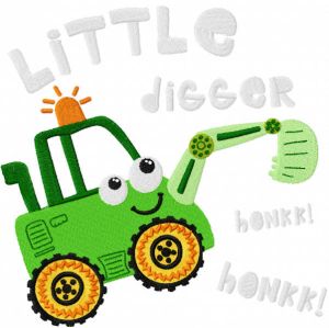 Little digger honkk honkk embroidery design