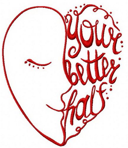 Your better half 2 machine embroidery design