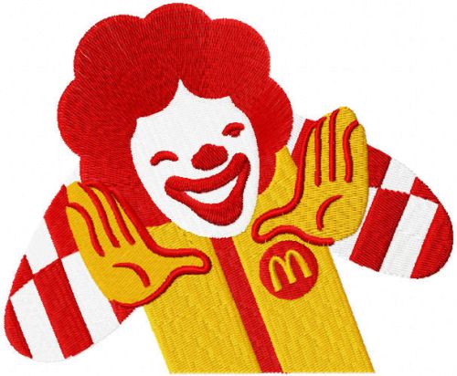 Dont worry Ronald embroidery design