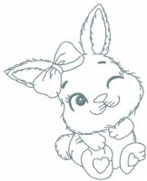 Little winking rabbit free embroidery design