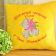 Yellow embroidered pillowcase with teddy bear design