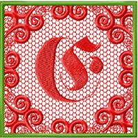 Monogram letter E style 1 embroidery design