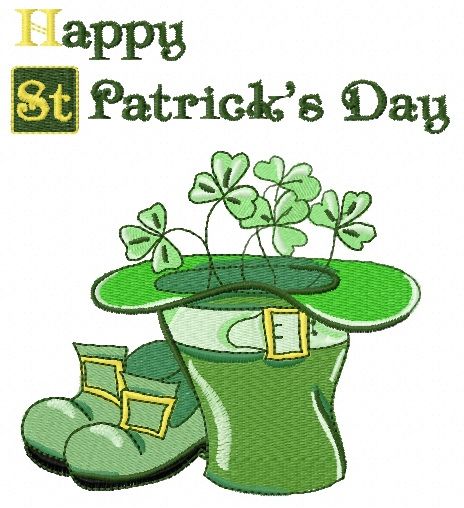 Happy St. Patric's Day machine embroidery design