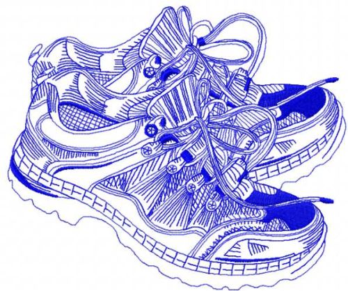 Cross shoes embroidery design