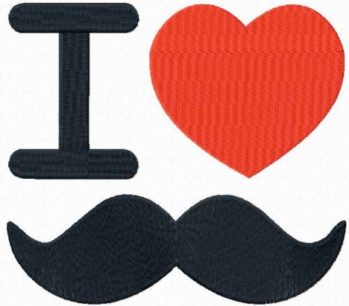 I love mustache machine embroidery design