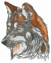 Forest wolf embroidery design