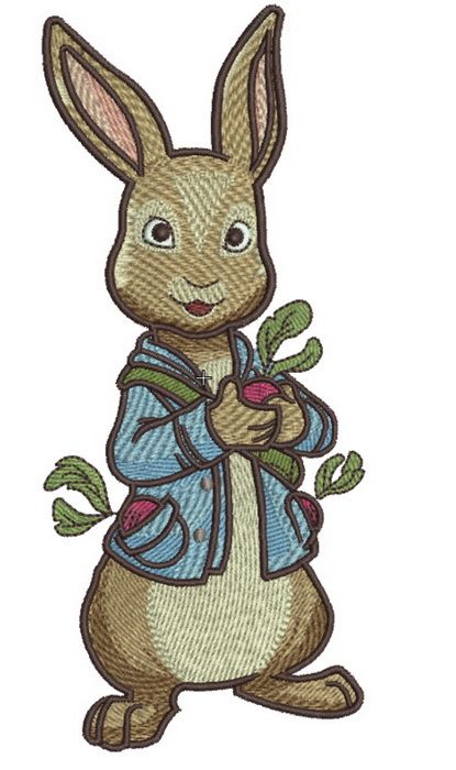 Bunny with radish 3 machine embroidery design