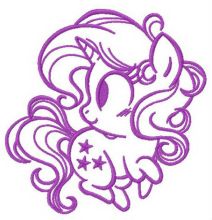 Starry unicorn embroidery design