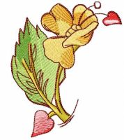 Flower and heart free embroidery design 2