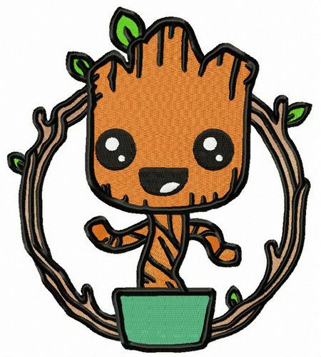 Marvel Groot machine embroidery design