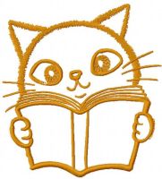 Happy time for cat embroidery design