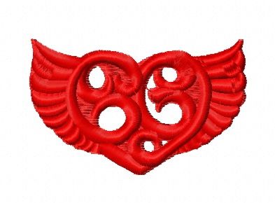 Winged heart 5 machine embroidery design