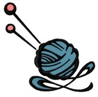 Wool skein and knitting needles 2 embroidery design