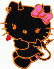 Hello Kitty Demon 1  embroidery design