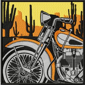 Retro Vintage Moto Racing label embroidery design