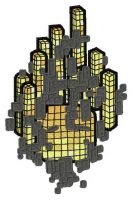 Flying blocks embroidery design