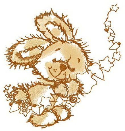 Bunny decorating home machine embroidery design