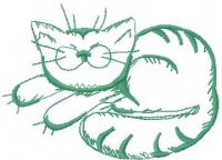 Hand drawn cat free embroidery design 5