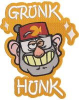 Grunk Hunk Stan embroidery design