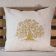Embroidered pillow with green tree design