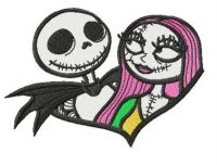 Sally in love with Jack embroidery design