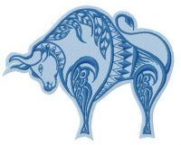 Bull embroidery design