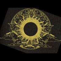 Sun and clouds embroidery design