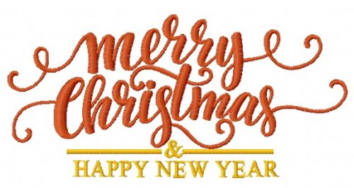 Merry Christmas and Happy New Year 2 machine embroidery design