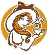 Lady's coffee break 3 embroidery design