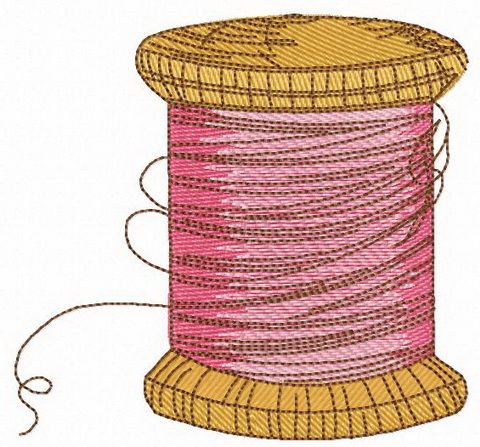Spool of pink threads machine embroidery design    
