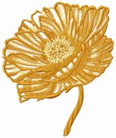 Beige peony embroidery design