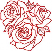 Roses light embroidery design