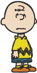 Upset Charlie brown embroidery design