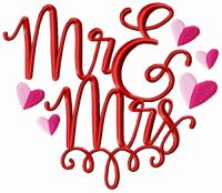 Mr & Mrs 2 embroidery design