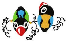 Nosy birds embroidery design