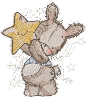 Bunny with a star free embroidery design