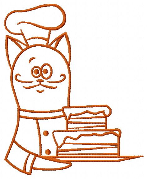 Cat chef 3 machine embroidery design