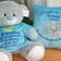 Embroidered toy and cushion as gift for newborn