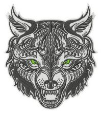 Wolfish grin 2 embroidery design