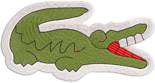 Lacoste croco logo embroidery design