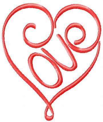 Pink Valentine heart free embroidery design