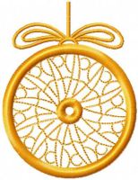 Gold Christmas ball free embroidery design