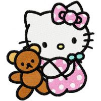 Hello Kitty with Toy  embroidery design