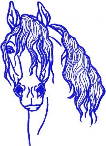 Blue horse 2 embroidery design